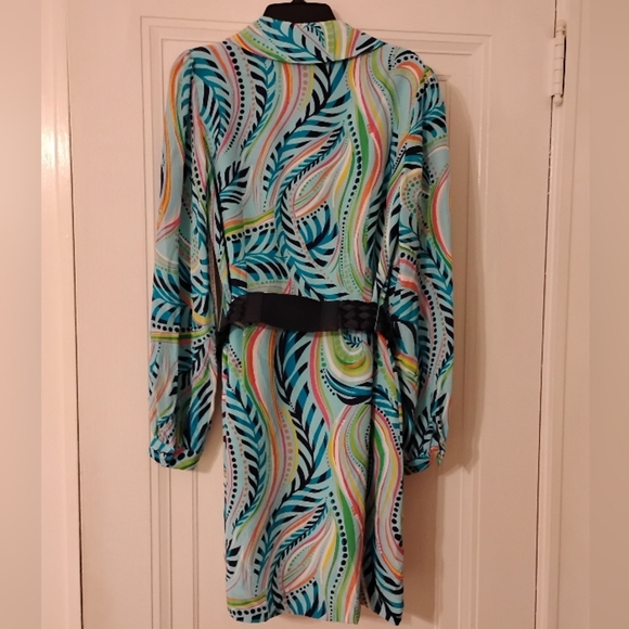 Lilly Pulitzer Wayles Silk Dress in Turquoise Multi Sea Me, Size 0 - Picture 3 of 16